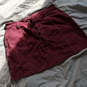 Forever21 lace up front skirt